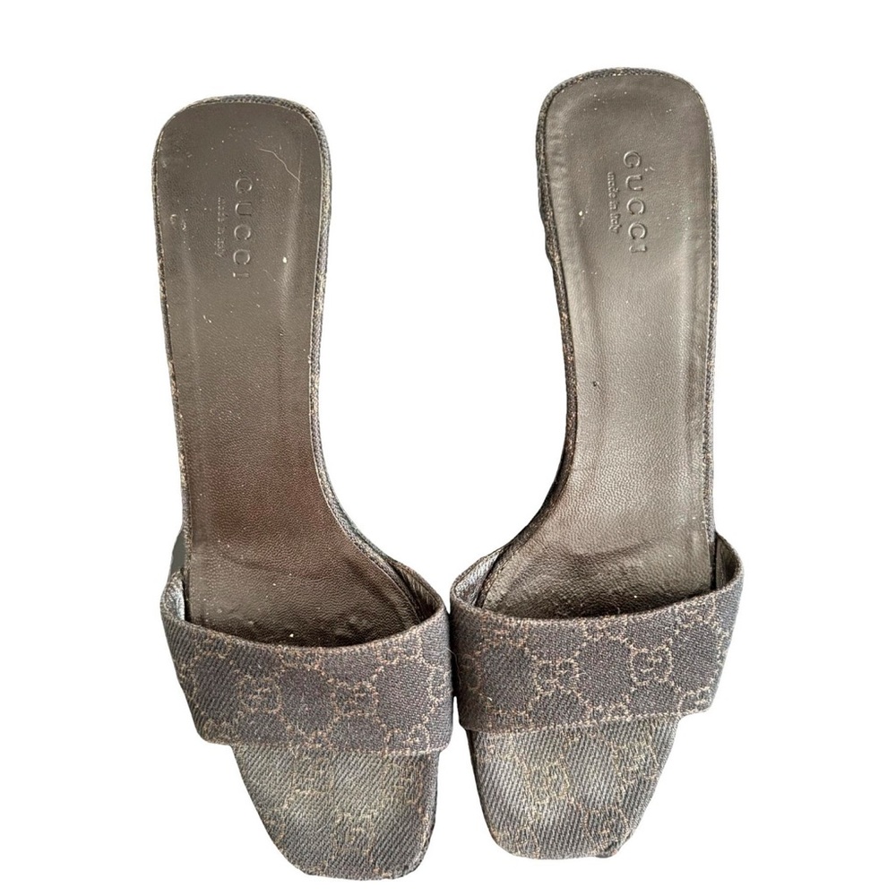 Gucci Brown Monogram Sandals